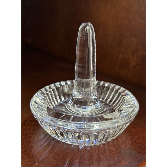 Waterford Storage Organization Vintage Waterford Crystal Ribbed Round Ring Holder Jewelry